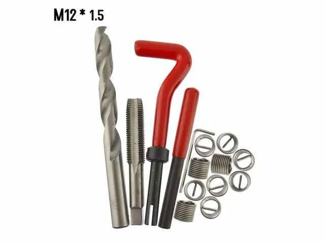 15Pcs Metric Thread Repair Insert Kit M5 M6 M8 M10 M12 M14 Helicoil Car Pro Coil Tool M12 * 1.5