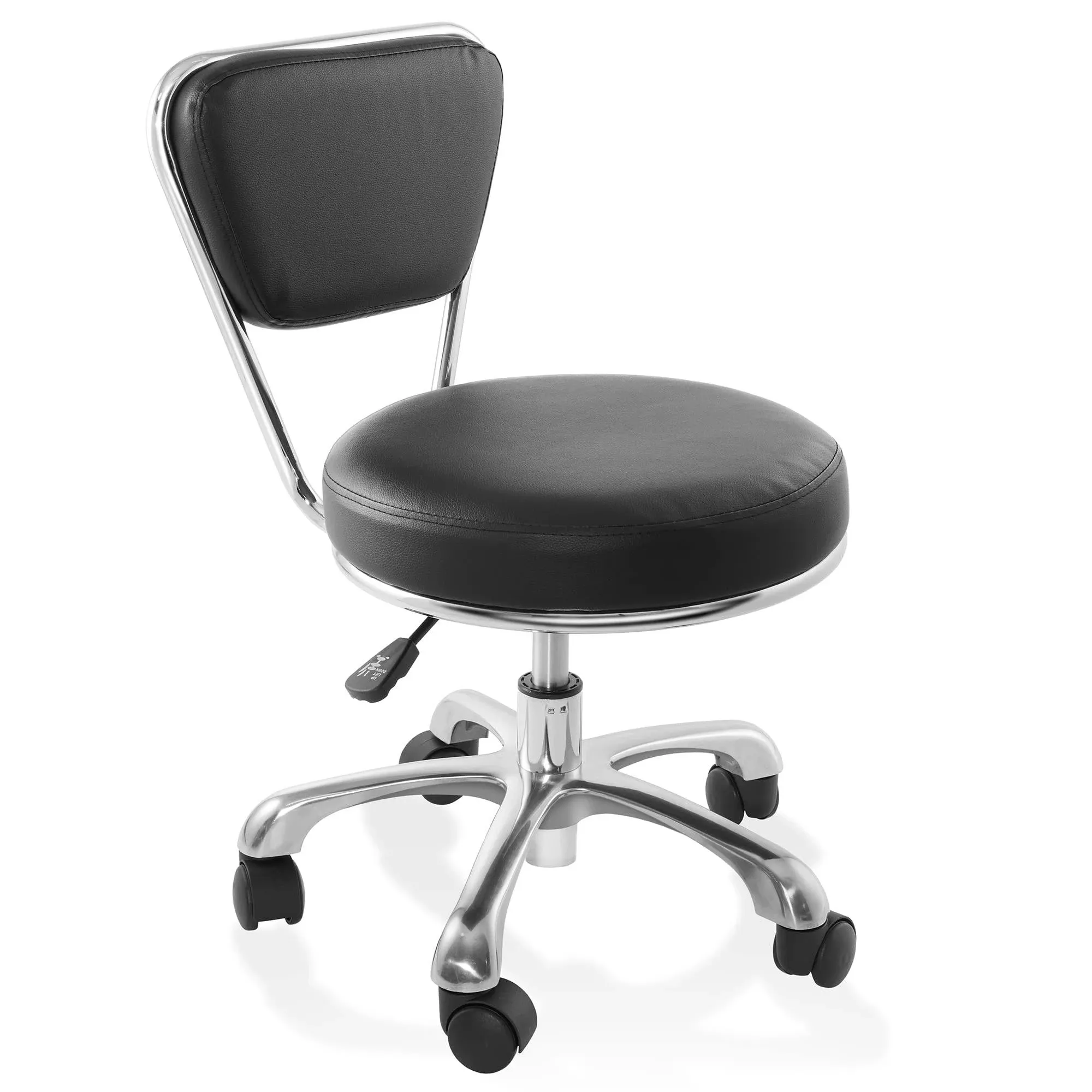 Saloniture Rolling Hydraulic Salon Stool - Adjustable Swivel Chair for Spa or Medical Office