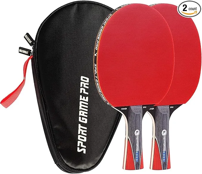 Ping Pong Paddle with Killer Spin + Case for Free - Professional Table Tennis Racket for Beginner and Advanced Players - Improve Your Ping Pong Skills with JT Ping Pong Paddle Set