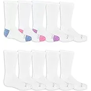 Fruit of the Loom Girls' Everyday Active Sport Crew Socks (10 Pack)