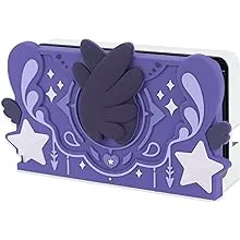 GeekShare Soft Silicone Faceplate Cover for Nintendo Switch/OLED Charging Dock, Anti-Scratch Dock Cover- Star Wings Series (Purple)