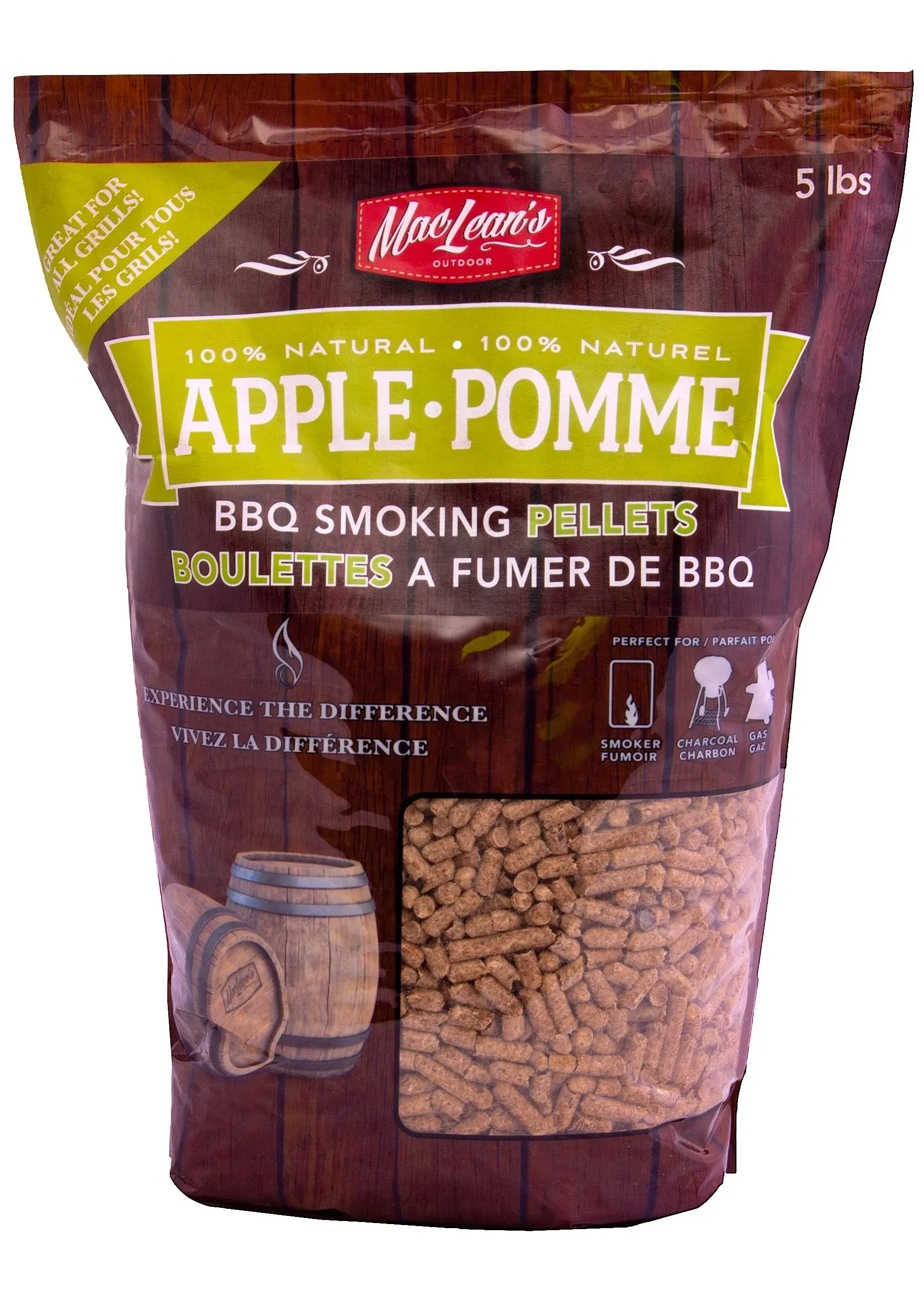 Maclean's OUTDOOR 5 lbs. Apple BBQ Smoking Pellets CB-400-AP