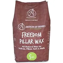 American Soy Organics- Freedom Soy Wax Beads for Pillar Candle Making – Microwavable Soy Wax Beads – Premium Soy Candle Making Supplies (5-Pound Bag)American Soy Organics- Freedom Soy Wax Beads for…