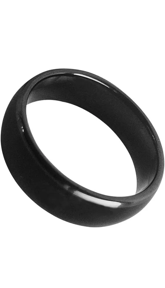 Waterproof Ceramic NFC Ring, NFC Forum Type 2 215 496 Bytes Chip Universal for Mobile Phone, All-Round Sensing Technology Wearable Smart Ring, Wide Surface Fasion Ring(7#)