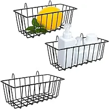 3 Pack Wall Grid Panel Hanging Wire Basket,Wall Storage and Display Basket,Grid 