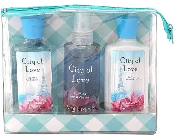 Vital Luxury Bath & Body Care Travel Set - Home Spa Set with Body Lotion, Shower ...