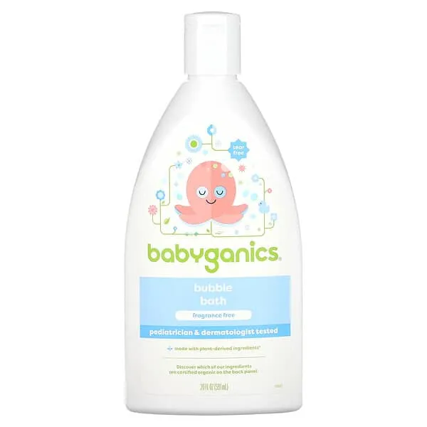 Babyganics Bubble Bath, Non-Allergenic<wbr/>, Gently Cleanses, Fragrance Free, 20 Fl