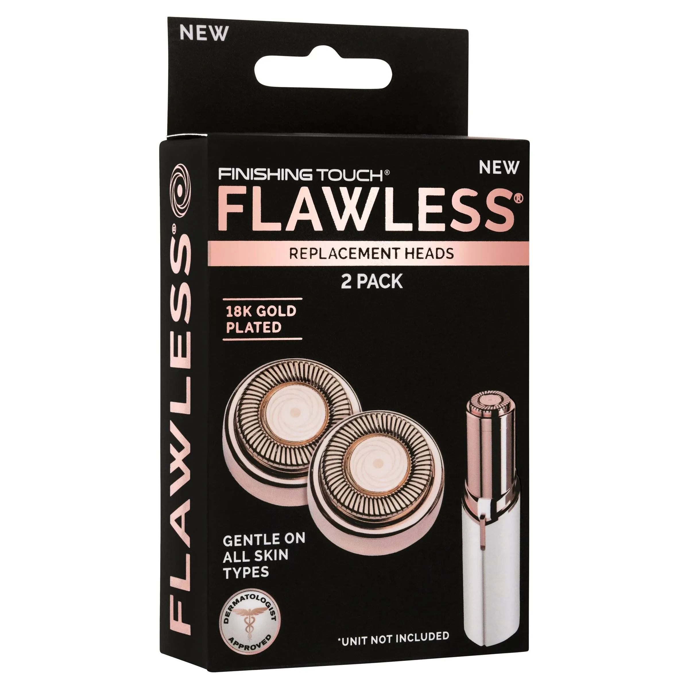 Finishing Touch Flawless Replacement Heads 2 Pack 18K Gold Plated