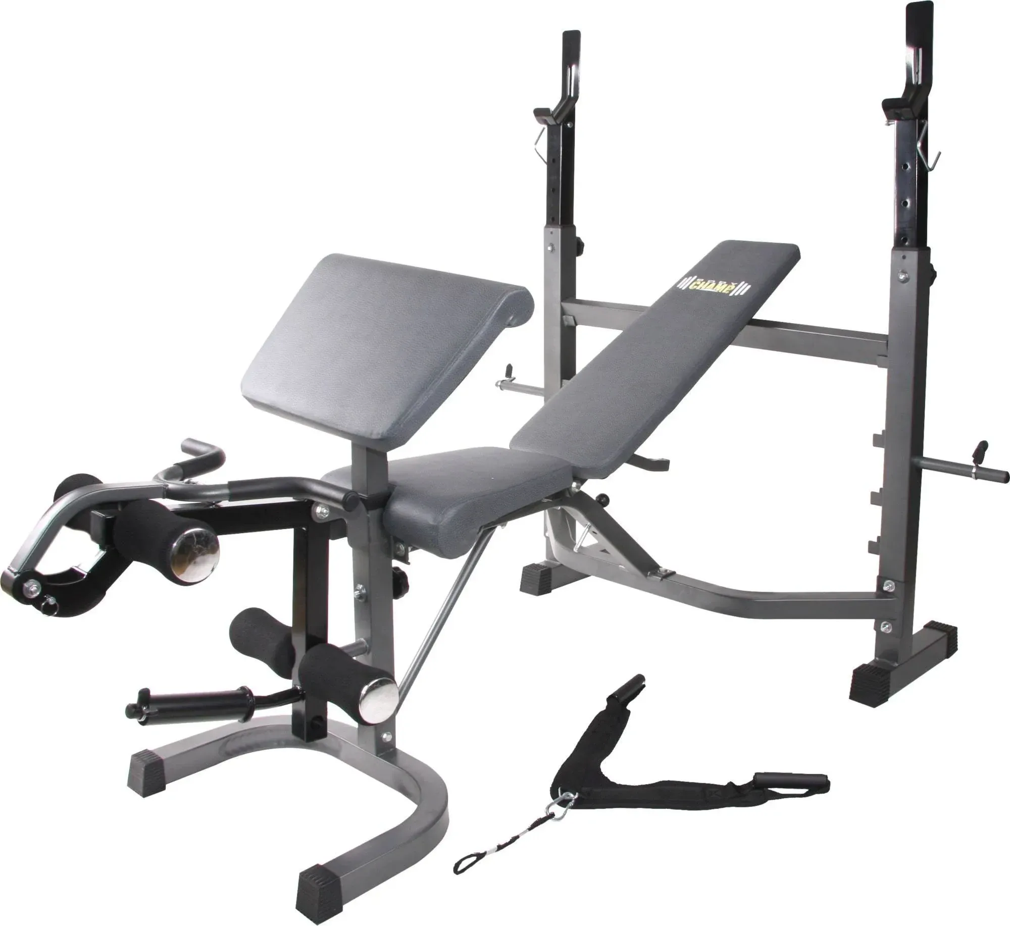 Gray Olympic Weight Lifting Bench Rack Gym Training Work Out Exercise Equipment 