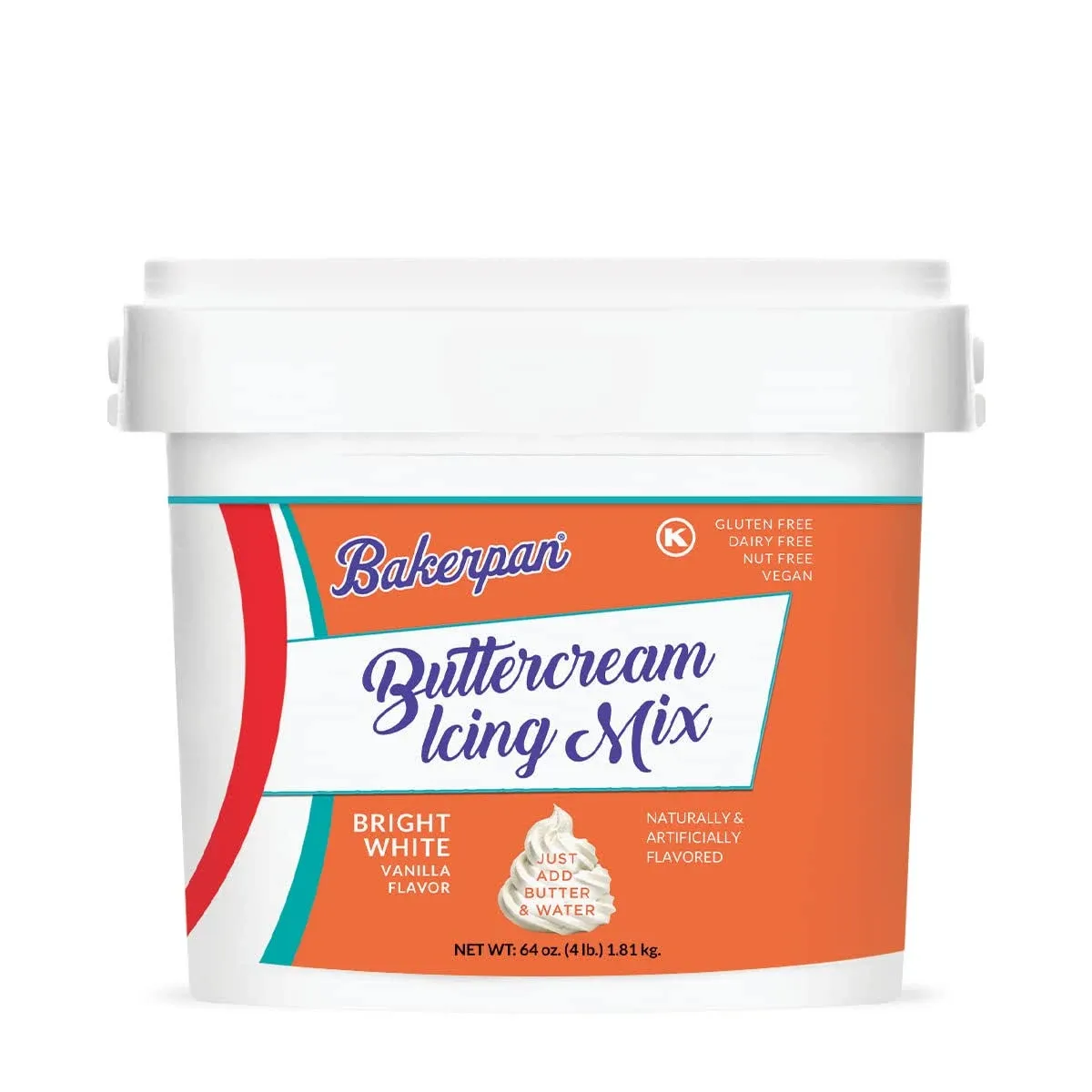 Bakerpan Buttercream Frosting for Cake Decorating, Vanilla Flavor - Wh