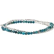 Scout Curated Wears - Women's Delicate Stone Wrap Bracelet & Necklace - Apatite/Silver - Stone of Inspiration