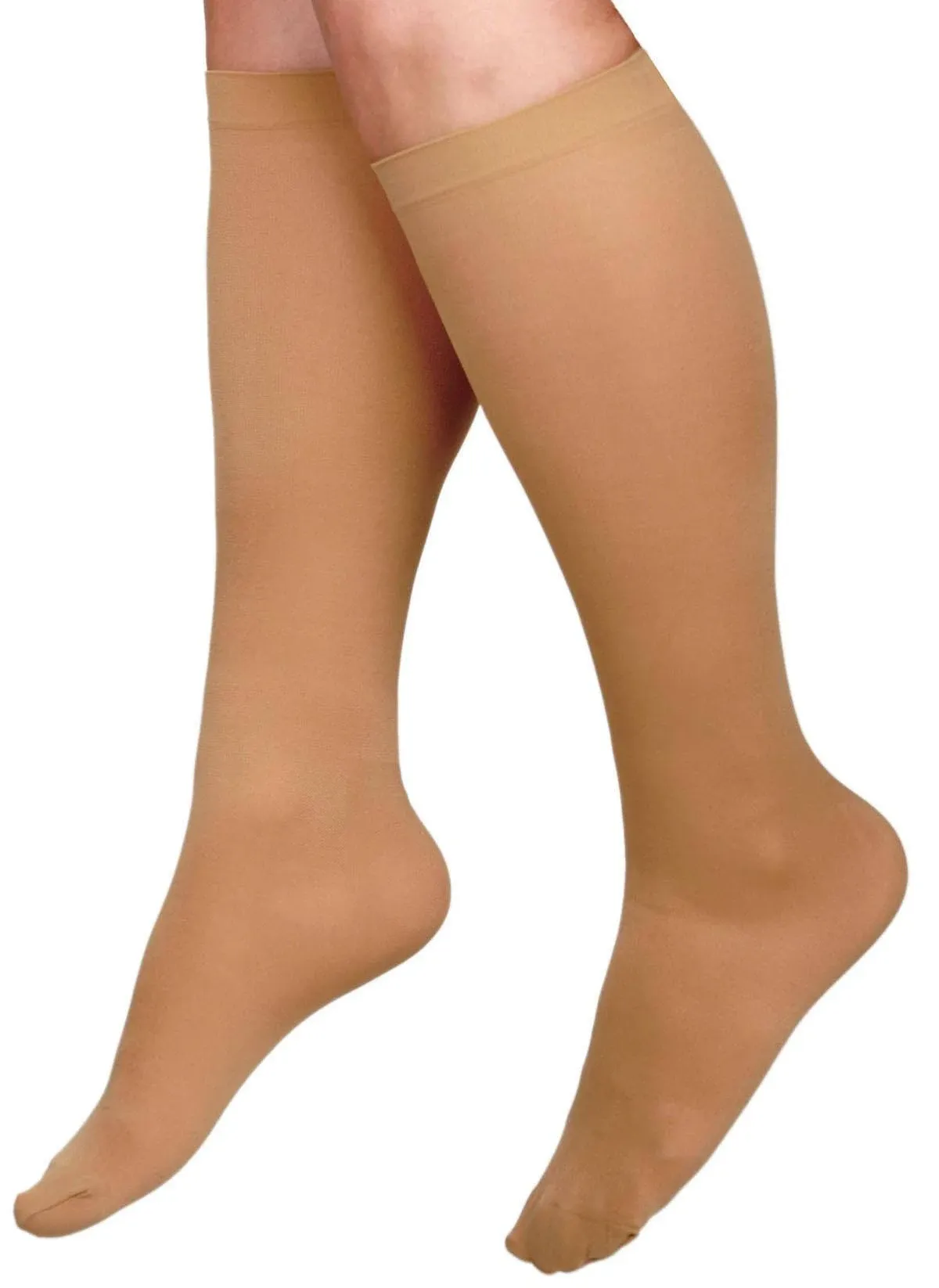 Curad Knee-High Compression Hosiery, Beige, Medium