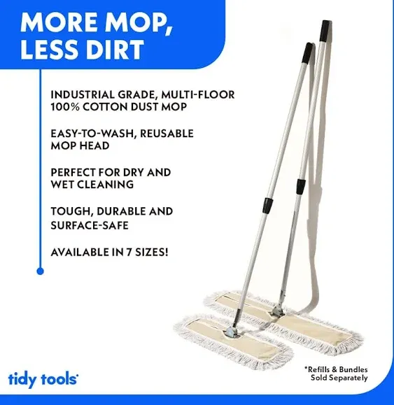 Commercial Dust Mop &amp; Floor Sweeper, 12 In. Dust Mop for Hardwood Floors, Cotton