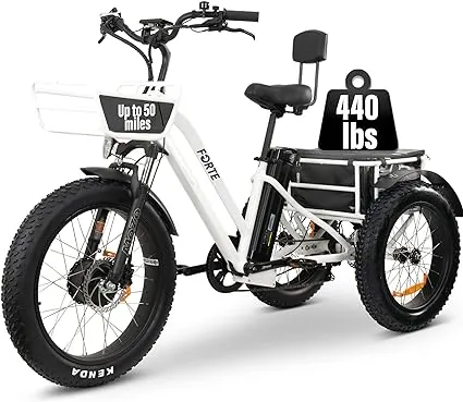 Malisa Mobility Forte Electric Tricycle Bicycle White Frame