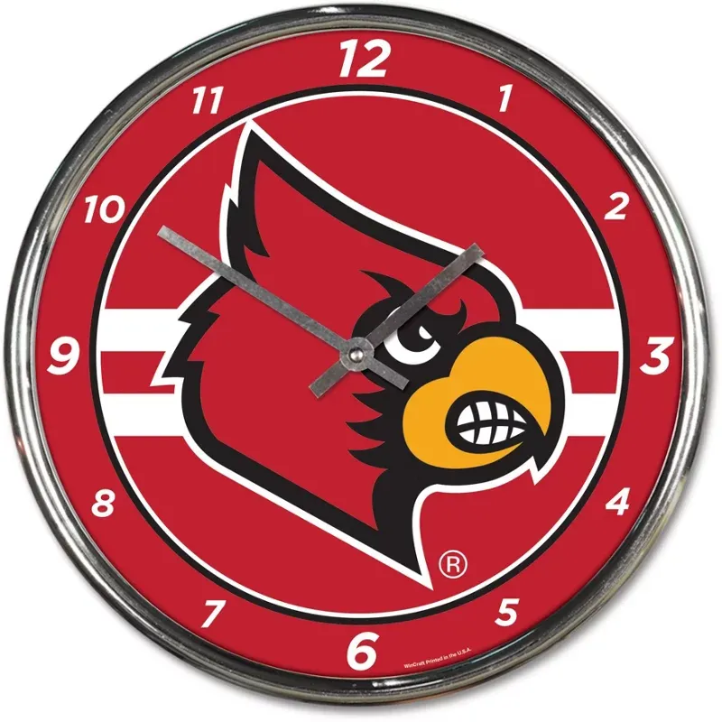 WinCraft University of Louisville 12 in Chrome Clock - NCAA Novelty at Academy Sports