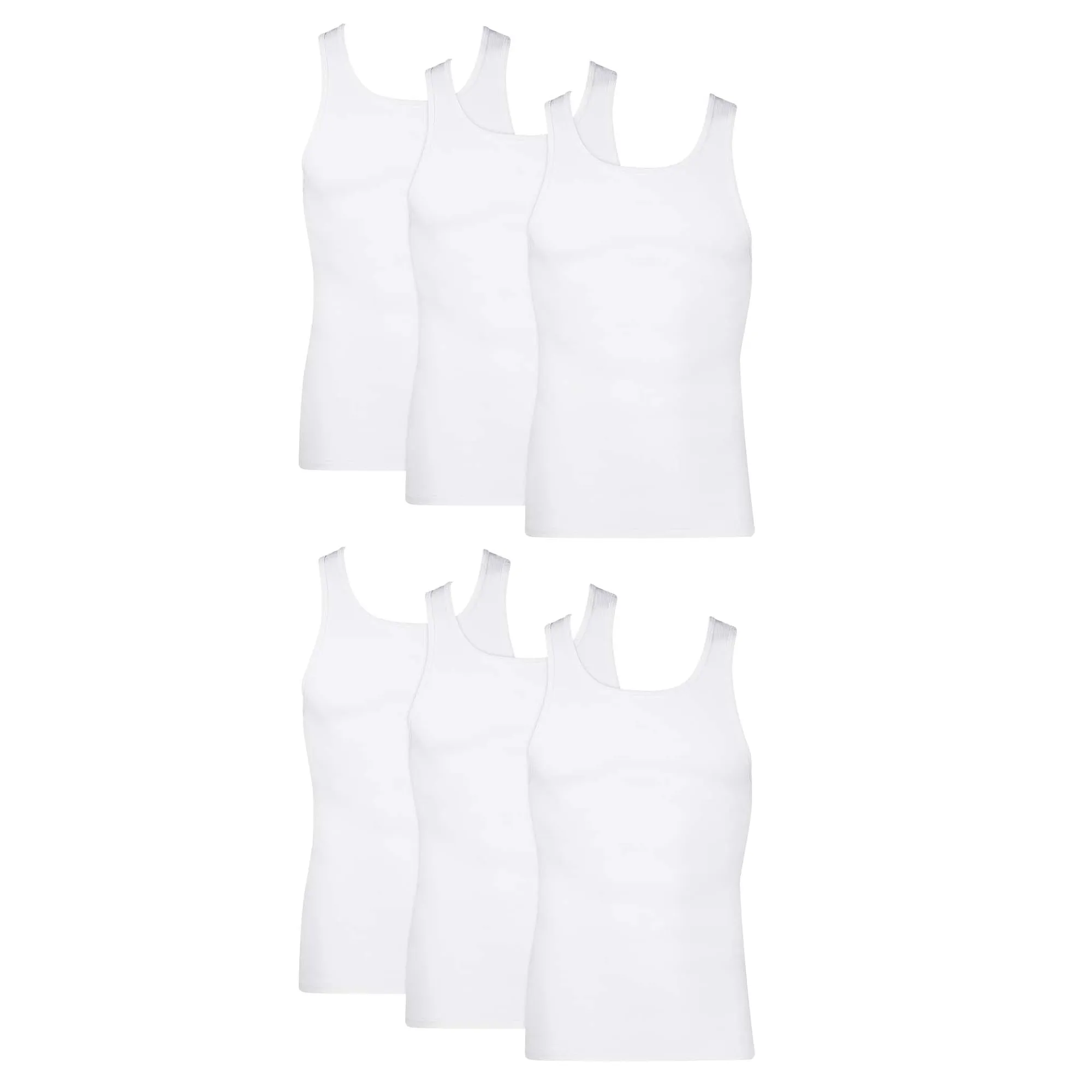 Hanes Men's FreshIQ ComfortSoft White Tank Undershirt 6-Pack S