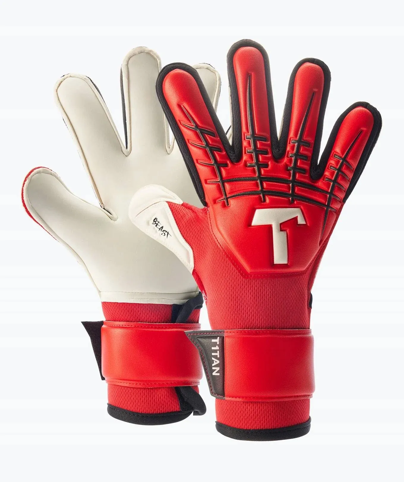 T1tan Red Beast 3.0 Junior Torwarthandschuhe Rot 5