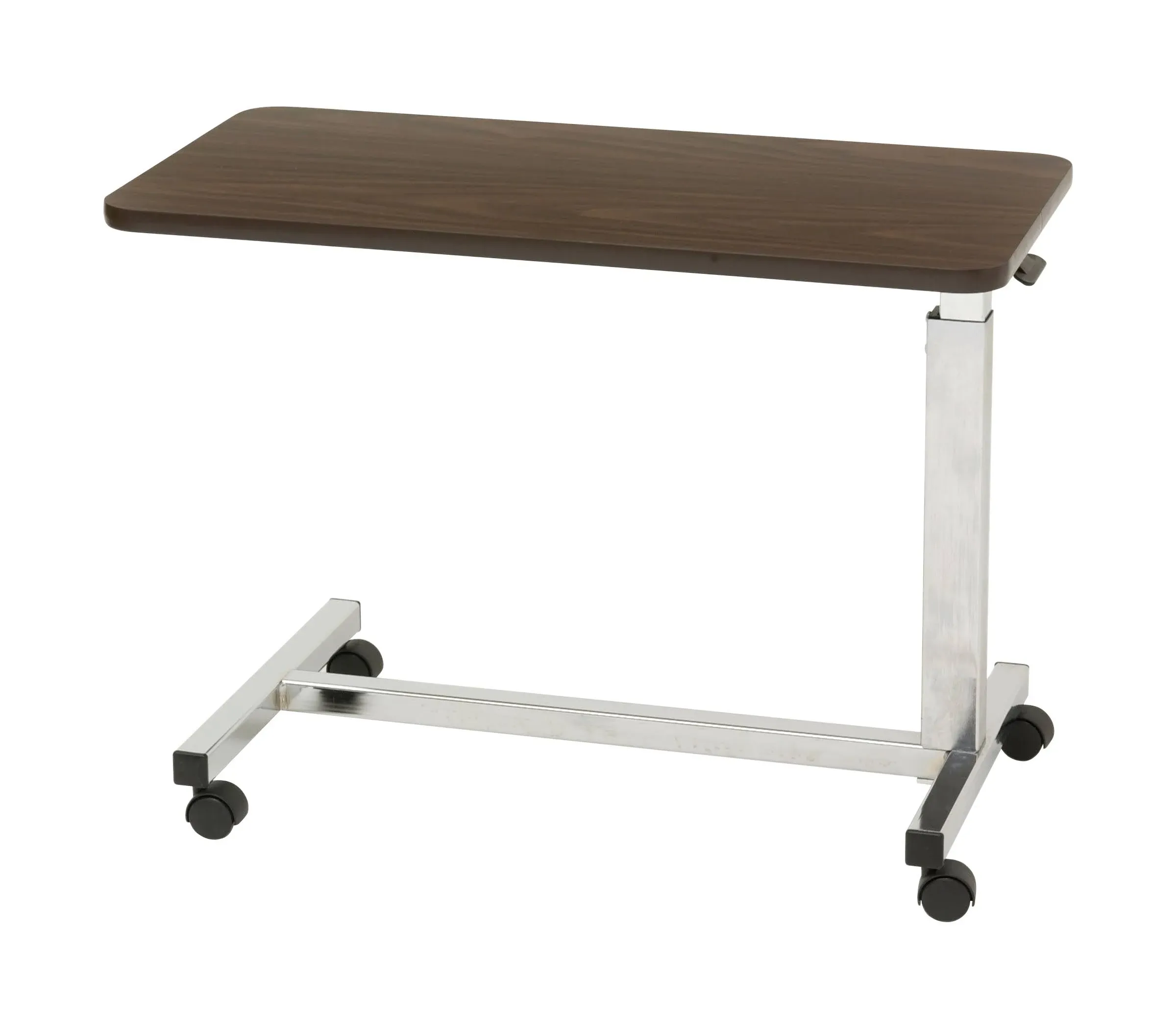 Drive Medical Low Height Overbed Table, Walnut