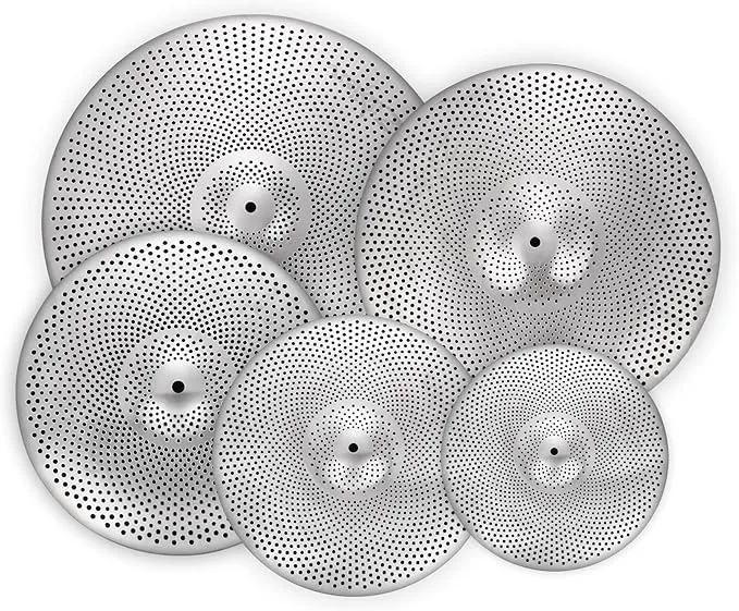 Low Volume Cymbal Pack Silver Mute Cymbal 14"/16"/18"/20" 5 Pieces Drum Cymbal Set