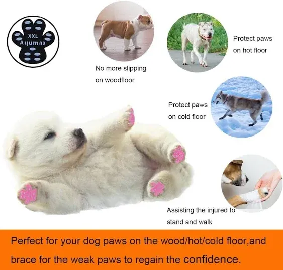 Dog Paw Protector Non-Slip Gripper Traction Pads,Walk Assistant for Senior Dogs,Foot Stickers in Summer Hot Pavement,Dog Shoes Booties Socks Replacement,12 Sets (48 pcs) XXXL Multicolor