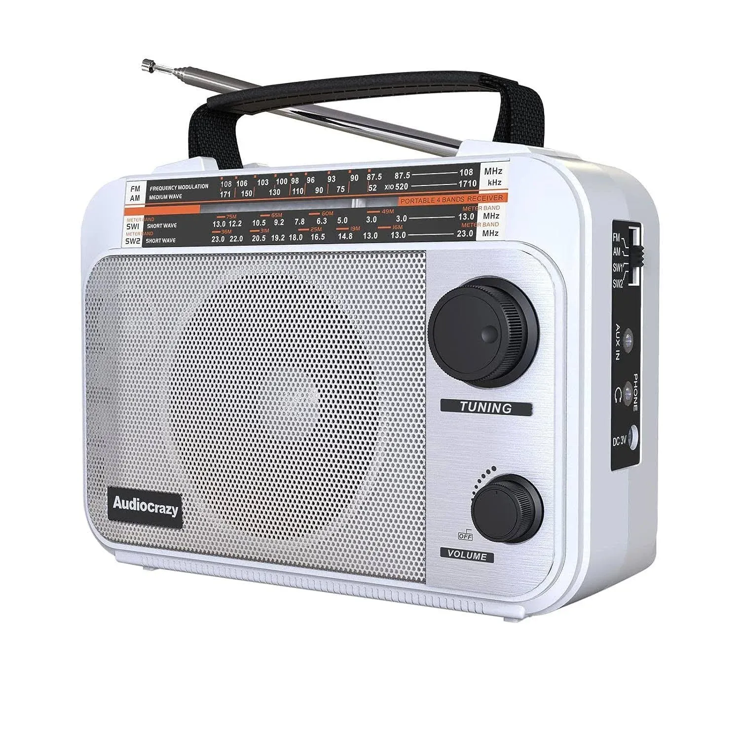 Am/fm/sw1/sw2 Radio Transistor Radio AC or Battery Operated with Best Reception