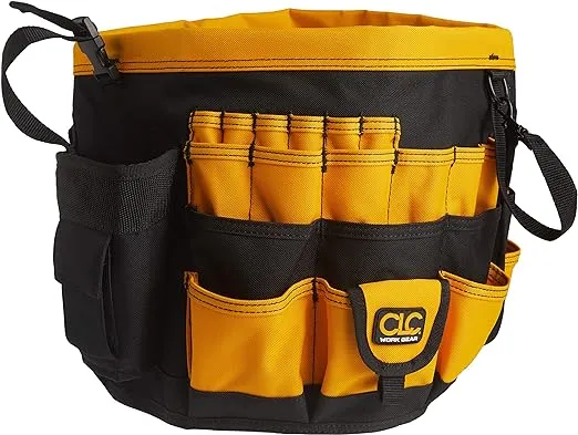 Custom Leathercraft4122 In & Out Bucket, 61 Pocket, Black/Yellow