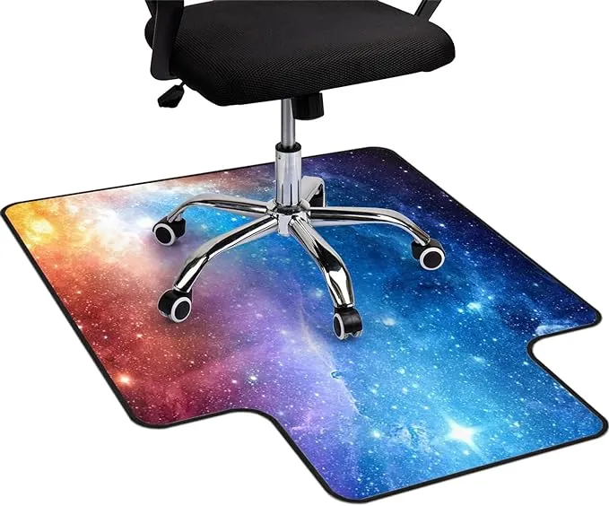 Vaukki Vintage Desk Chair Mat, Non Slip Desk Floor Mat for Hardwood Floor, Office Floor Mat Chair Floor Protector for Rolling Chair (Light Blue, 5 Ft)