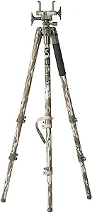 BOG DeathGrip Mossy Oak Bottomland Camo Tripod with Durable Aluminum Frame, Lightweight, Stable Design, Bubble Level, Adjustable Legs, and Hands-Free Operation for Hunting, Shooting, and Outdoors