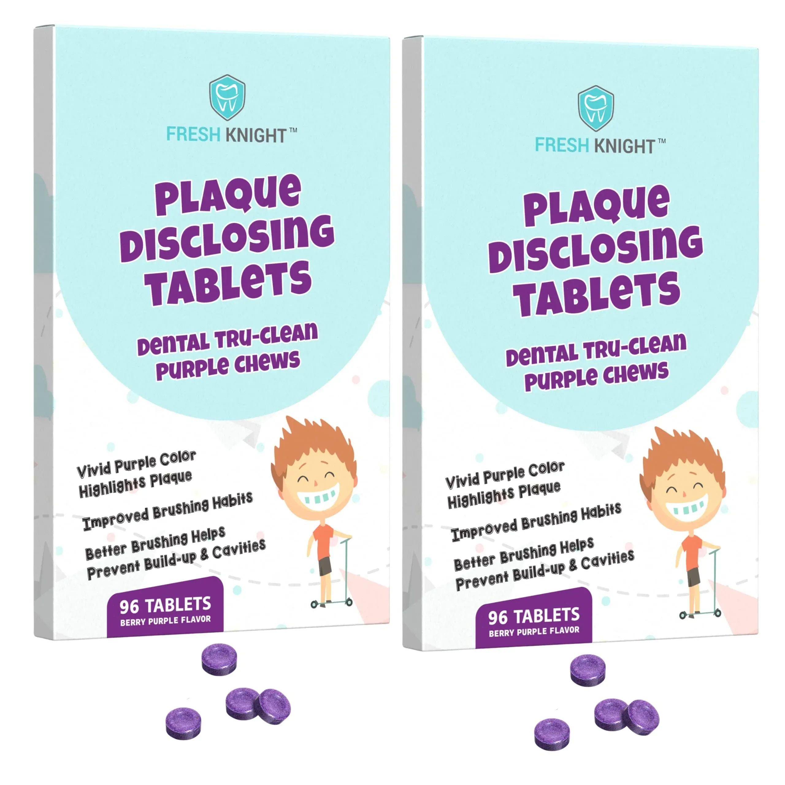 Plaque Disclosing Tablets for Teeth, 96 Count, Dental Disclosing Tablets for Kids or Adults, Shows Plaque, Helps Teach Kids Teeth Brushing Habits