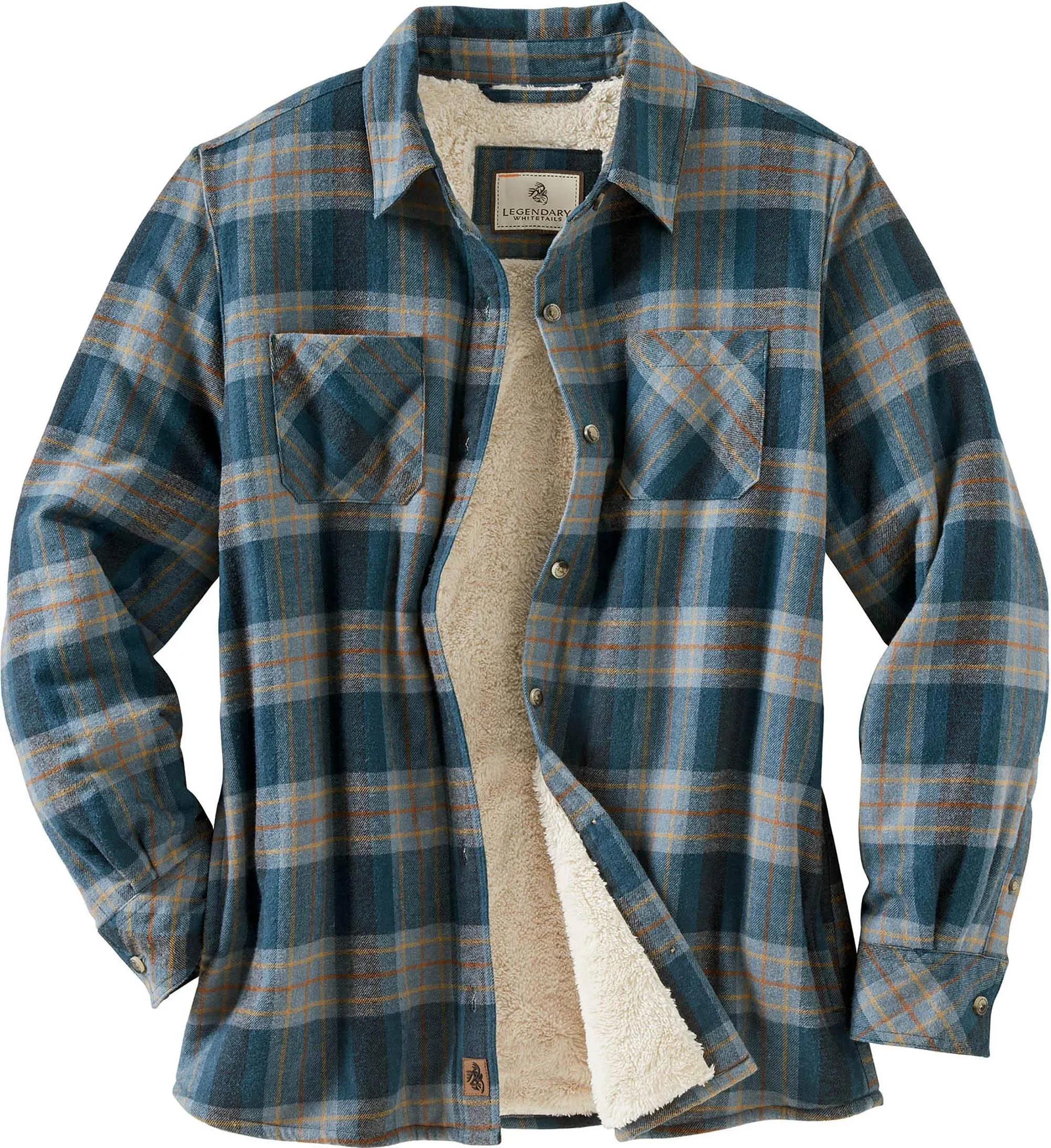 Legendary Whitetails Women's Open Country Flannel Shacket Sherpa Lined Plaid Fleece Shirt Jacket Ladies Western Clothing Coat