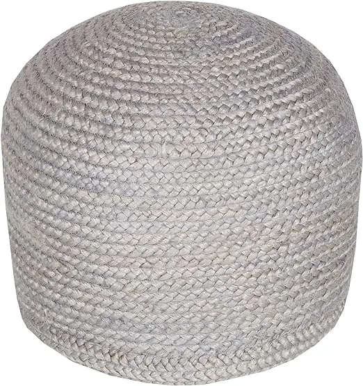 Tropics Solid Gray Cylinder Pouf