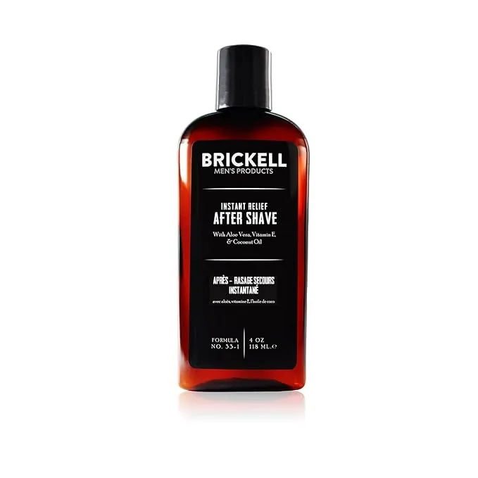 Brickell Men's Instant Relief Aftershave for Men, Natural and Organic Soothing After Shave Balm to Prevent Razor Burn, 2 Ounce, Scented