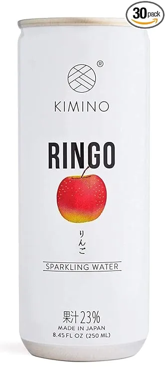 Kimino Drinks Sparkling Water 8.45 Fl Oz Ringo Pack of 30