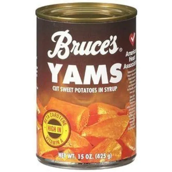 Bruce's, Yams, Cut Sweet Potatoes in Syrup, 15oz Can (Pack of 6)