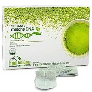 Matcha Teabags MatchaDNA Certified Organic Matcha Green Tea by MATCHA DNA - 100 Teabags