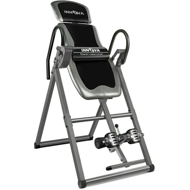 Innova Inversion Table with Adjustable Headrest, Reversible Ankle Holders, and 3