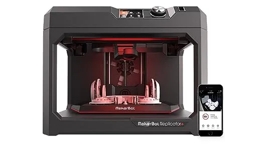 MakerBot Replicator+ Desktop 3D Printer Kit with Swappable Smart Extruder+ for Fast PLA Material Printing at Home or School, Factory-Leveled Flex Build Plate, 11.6x7.6x6.5in Print Size (MP07825EU)