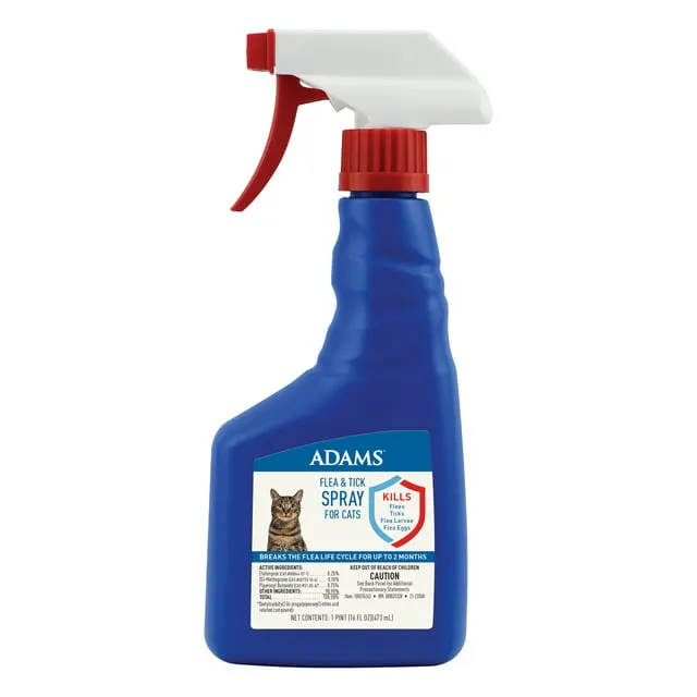 Adams Flea and Tick Spray for Cats, Kittens, Dogs and Puppies, 16 oz