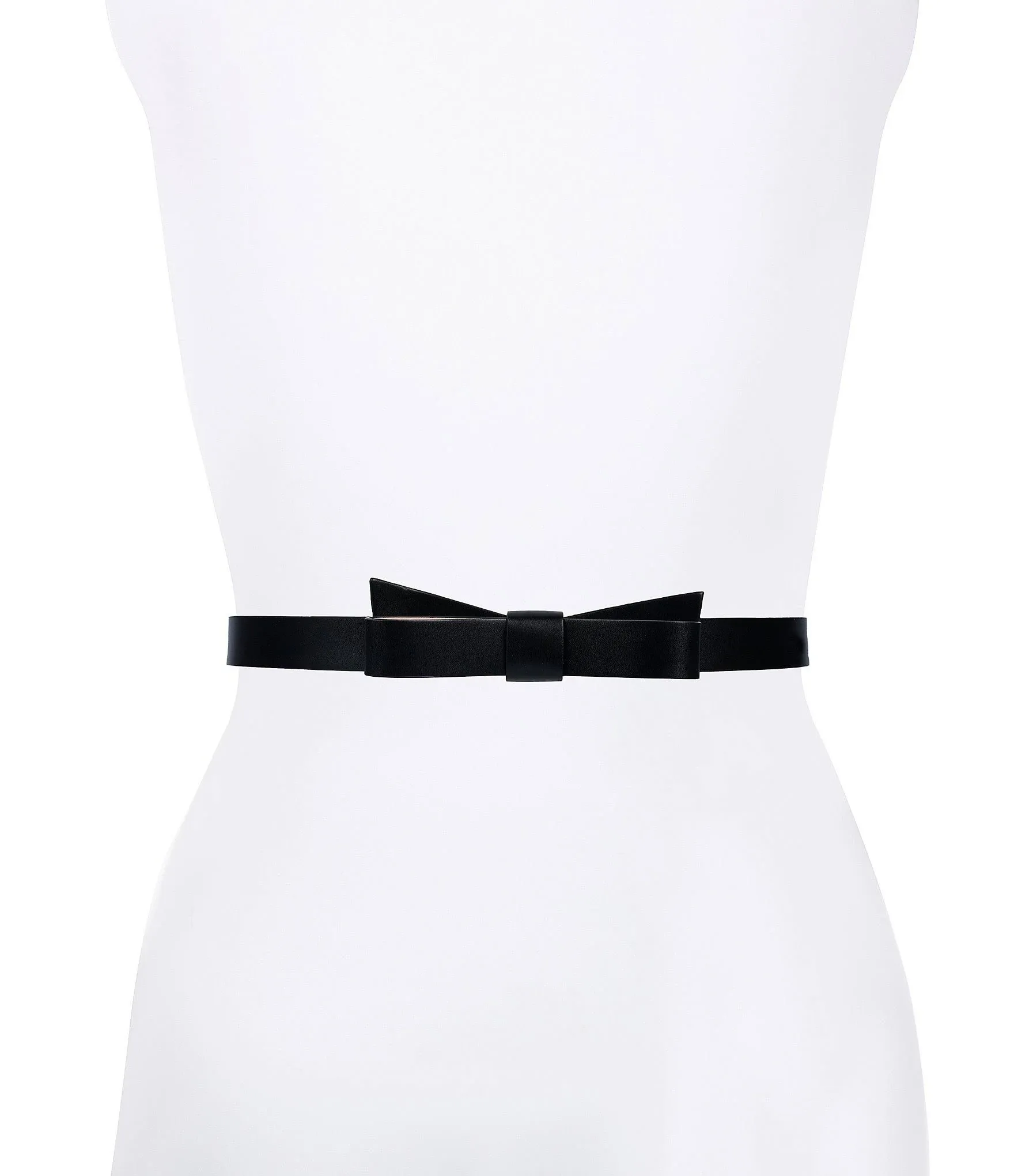 KATE SPADE • Black Spade Leather Bow Belt