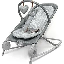 Summer 2-in-1 Bouncer & Rocker Duo (Light Gray Tweed) Convenient and Portable Rocker and Bouncer for Babies Includes Soft Toys and Soothing Vibrations