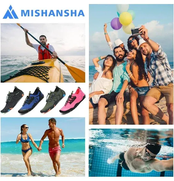 Mishansha Mens Womens Water Shoes Aqua Swim Shoes Beach Quick Dry Barefoot for Diving Surfing Kayaking Water Sports Yoga