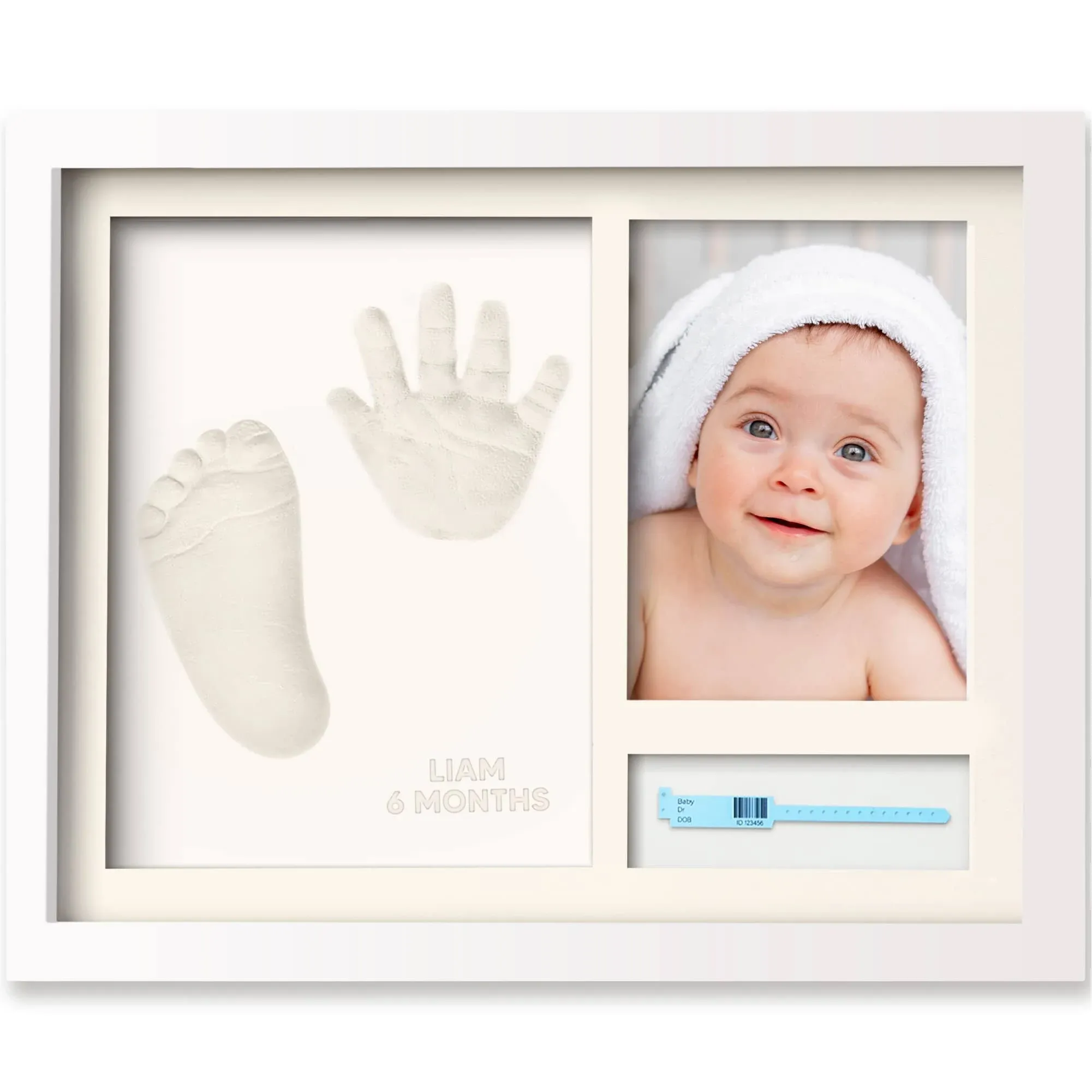 KeaBabies Baby Footprint Kit - Baby Hand and Footprint Kit - Baby Shower Gifts for Mom - Baby Keepsake - Personalized Baby Picture Frame Print Kit - Baby Handprint Kit - Baby Registry (Alpine White)