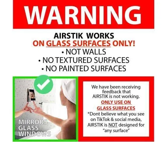 Airstik Cradle Glass Mount Phone Holder Reusable TikTok Facetime Compatible with ...