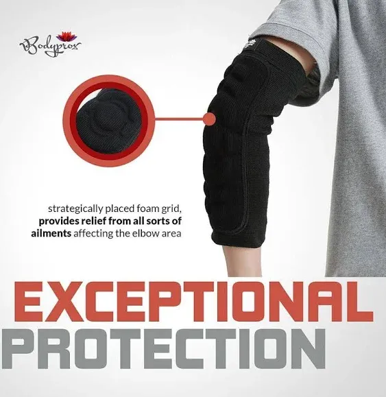 Bodyprox Elbow Protection Pads 1 Pair (Small), Elbow Guard Sleeve SMALL