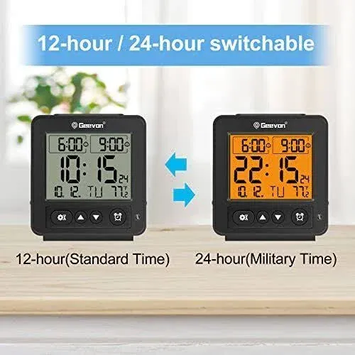 Smart Night Light Small Digital Alarm Clock With 2 Increasing Beep