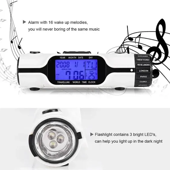 Digital Travel Alarm Clock Smart Night Light Digital Alarm Clock With