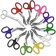 SURGICAL ONLINE 11 Pcs Set - Razor-Sharp EMT Trauma Shears + 5.5" Lister Bandage Scissor - Heavy Duty, Non-Stick Surface, Ergonomic Handle, Comfortable Grip, CE Certified. (Assorted Rainbow Colors)