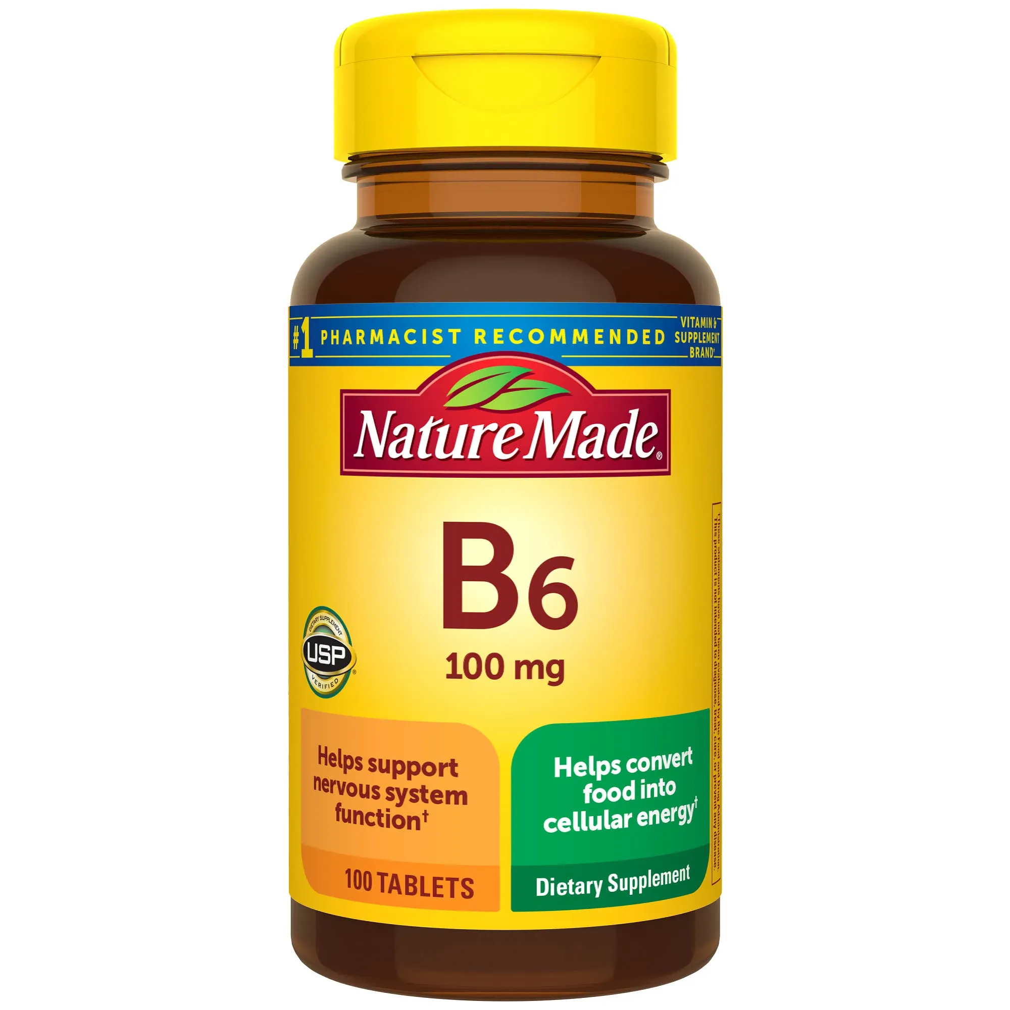 Nature Made Vitamin B-6 100 Mg, Tablets, 100-Count (Pack of 2)