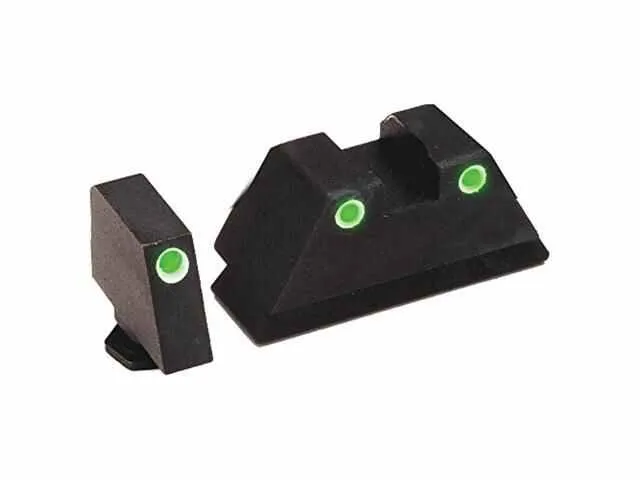 AmeriGlo GL-329 Tall Suppress 3Dot Tritium For Glock, Black