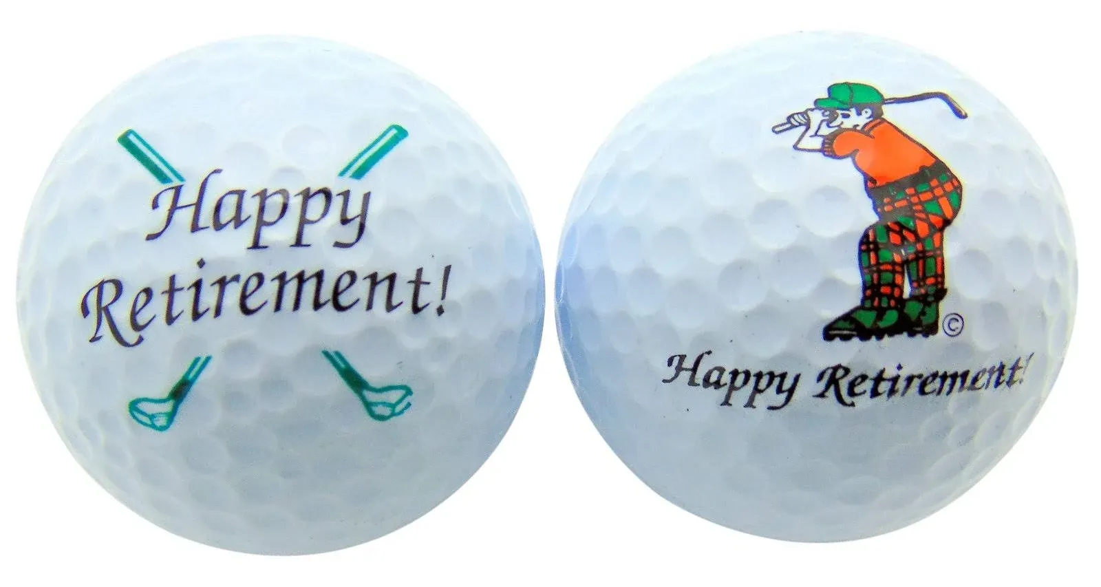 Set of 2 Happy Retirement Gift Packed Golf Balls for Golfers